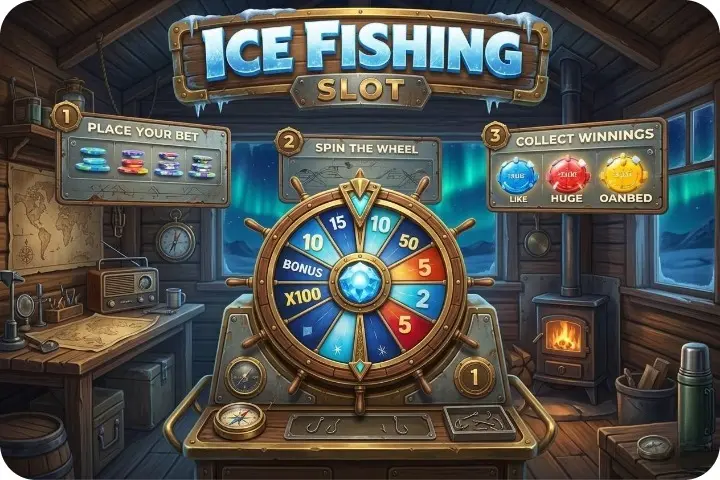Opciones de Apuesta y Stake en Ice Fishing